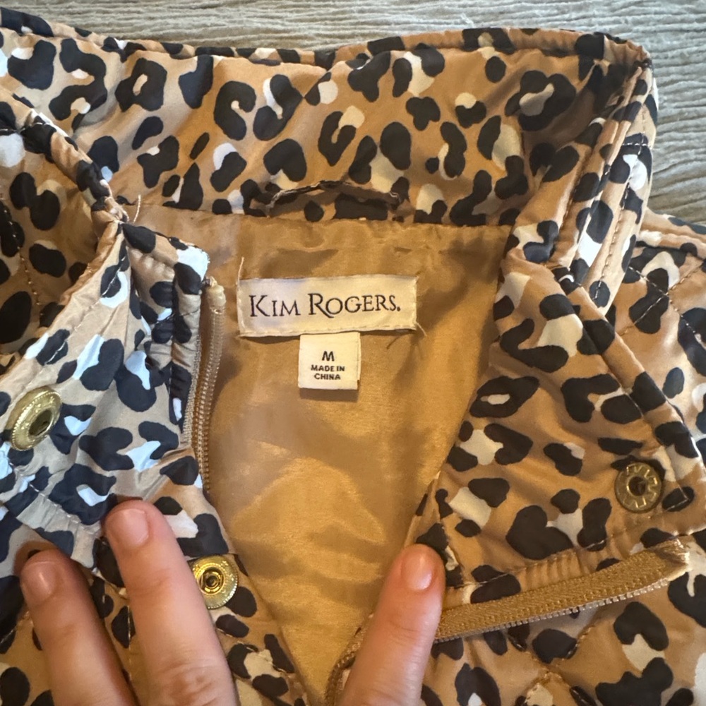 Kim Rogers Animal Print Jacket with Gold Buttons